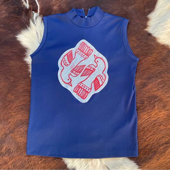 Vintage 70s handmade Upcycled patchwork top - Picture 4 of 6